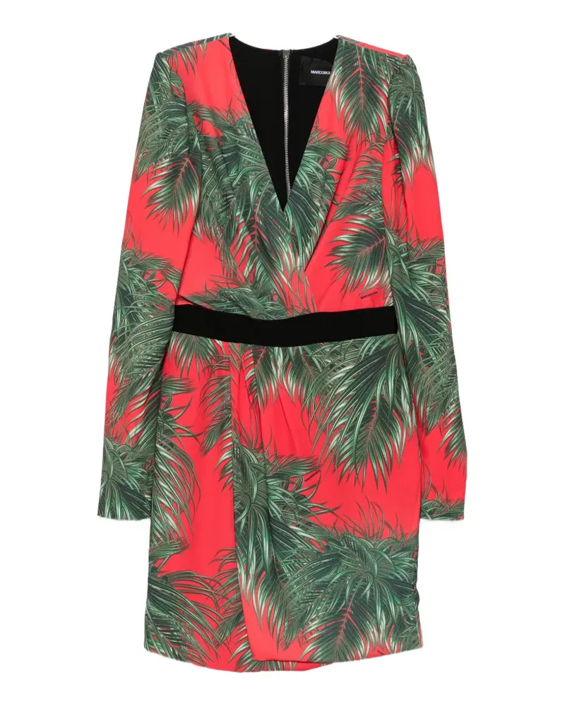 Marco Bologna palm-print wrap-style mini dress - Rot Rot