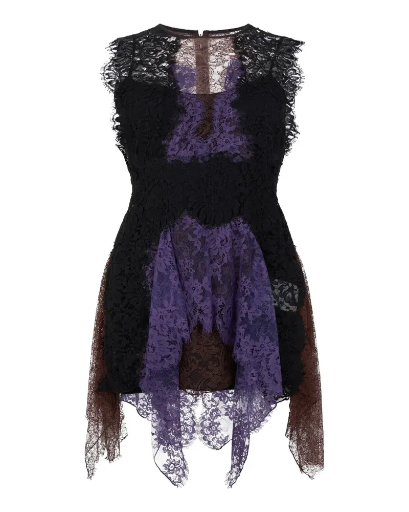 Alberta Ferretti Bluse mit ausgefranstem Saum - Schwarz Schwarz