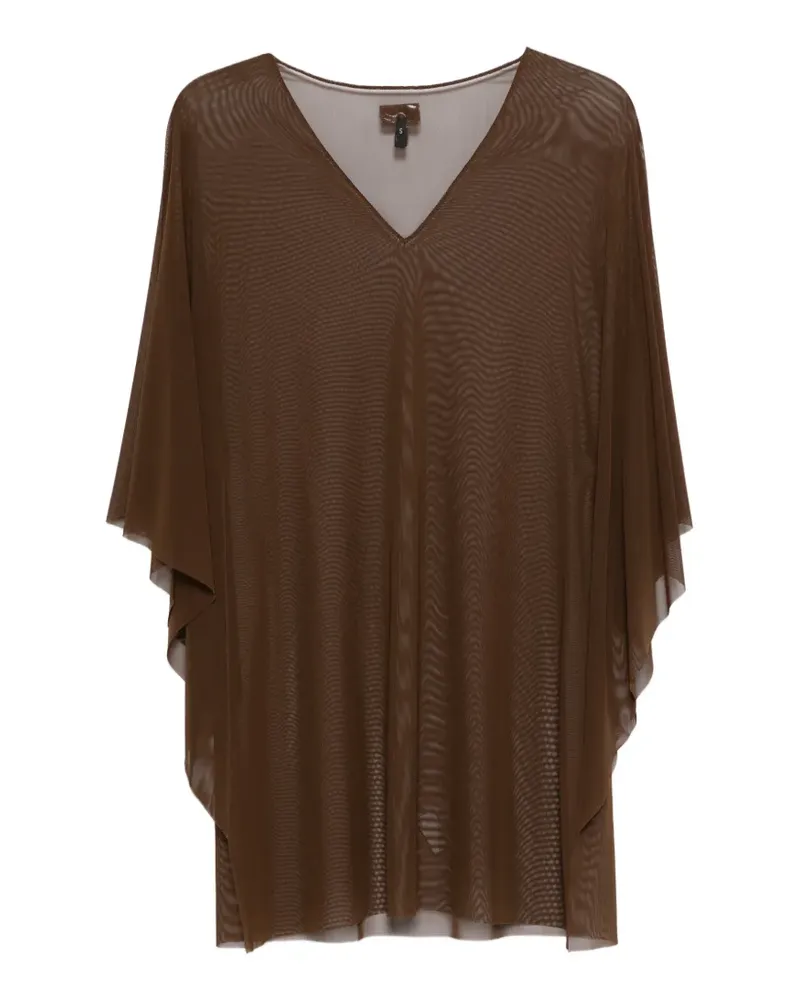 FISICO-Cristina Ferrari V-neck top - Braun Braun