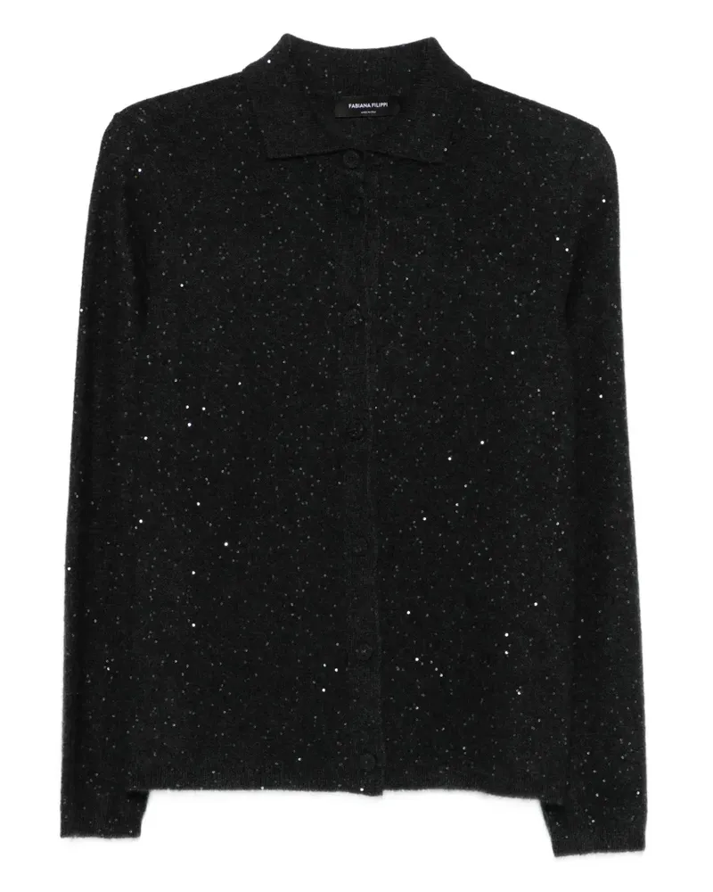 Fabiana Filippi Cardigan mit Pailletten - Grau Grau