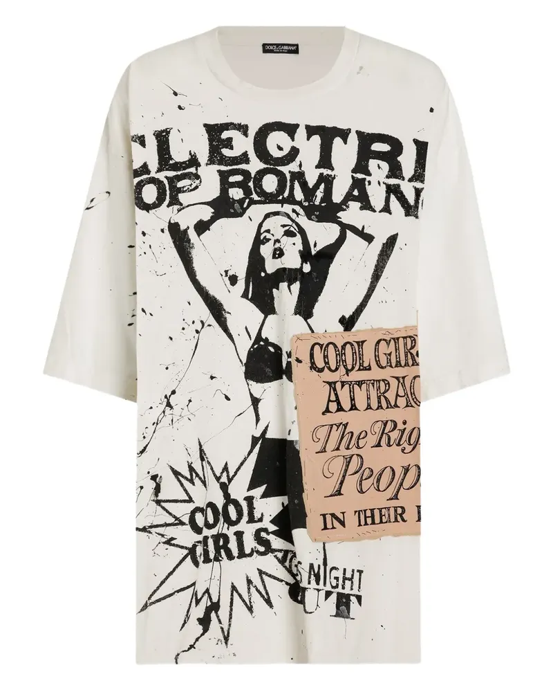 Dolce & Gabbana T-Shirt mit grafischem Print - Weiß Weiß