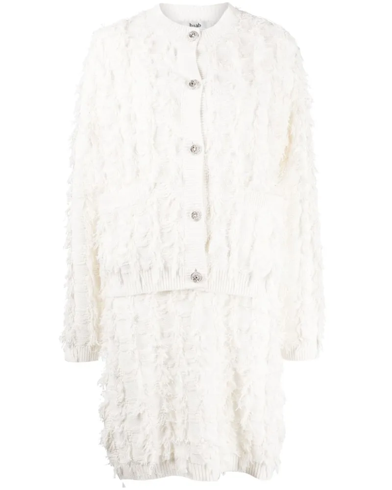 b+ab Cardigan mit Knöpfen - Weiß Weiß
