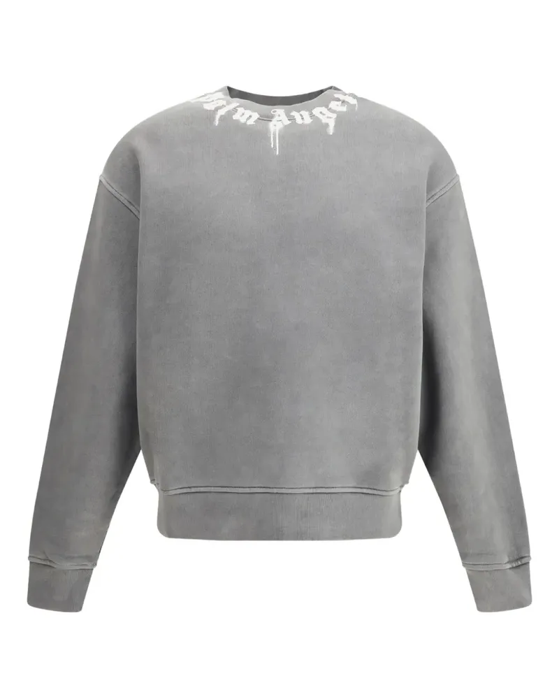 Palm Angels Rundhals-Sweatshirt mit Logo - Grau Grau