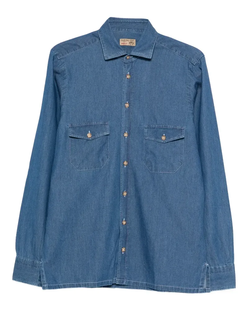 BARBA Hemd mit Tasche - Blau Blau