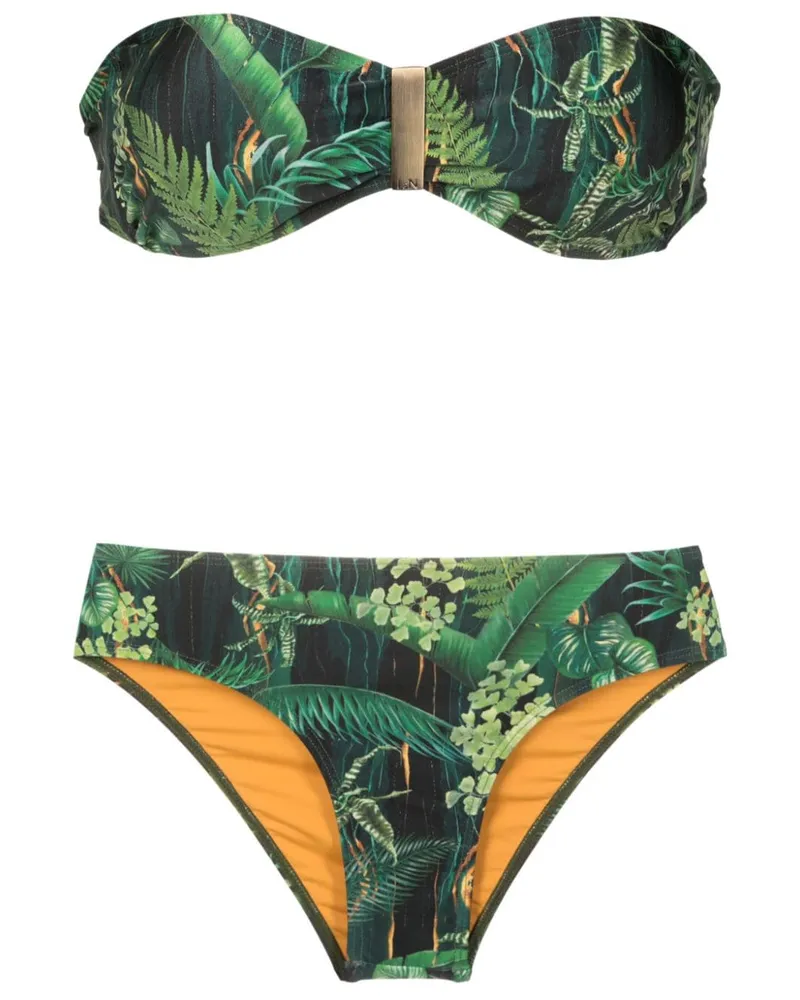 Lygia & Nanny Ester Bikini mit Blatt-Print - Grün Grün