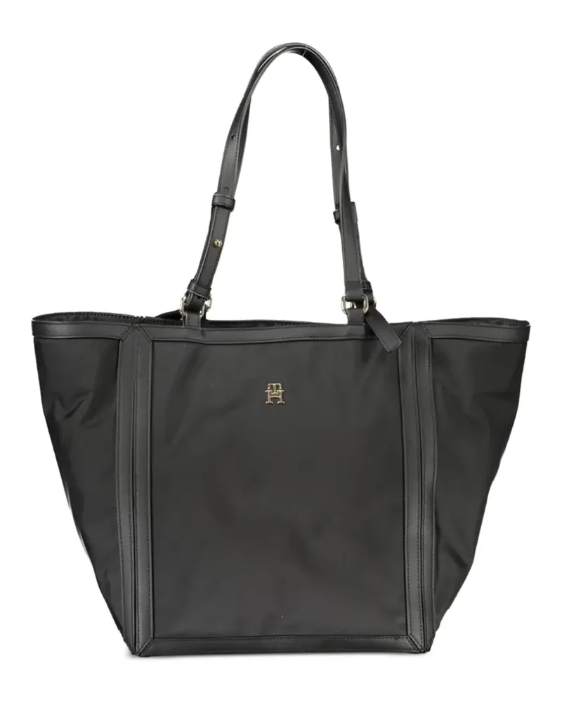 Tommy Hilfiger Julia leather-trim tote bag - Schwarz Schwarz