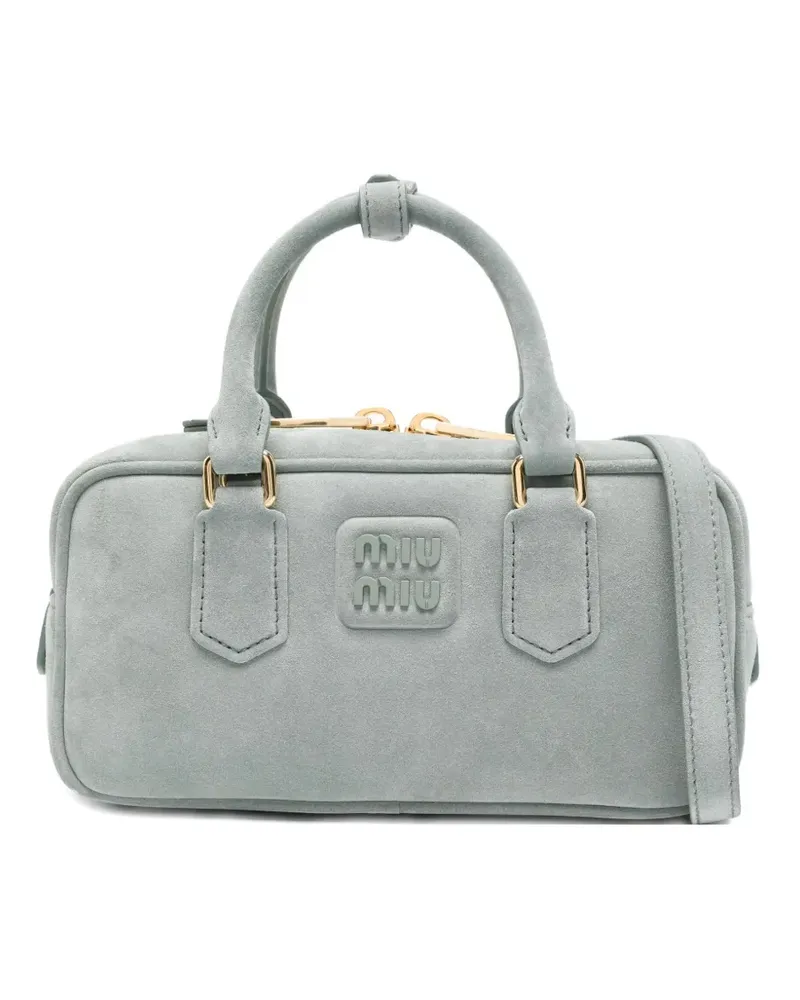 Miu Miu Satchel-Tasche aus Wildleder - Grau Grau