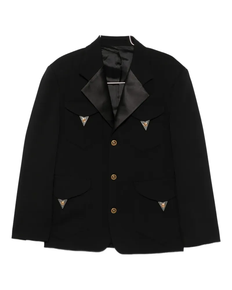 Versace Blazer aus Stretchwolle - Schwarz Schwarz
