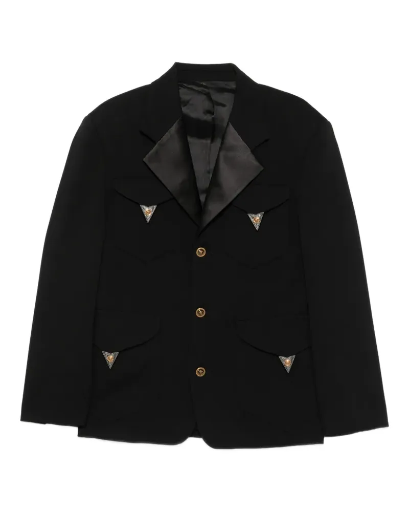 Versace Blazer aus Stretchwolle - Schwarz Schwarz