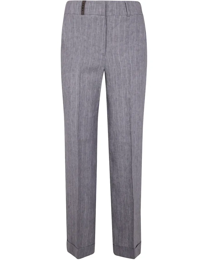 Peserico Hose mit Nadelstreifen - Grau Grau