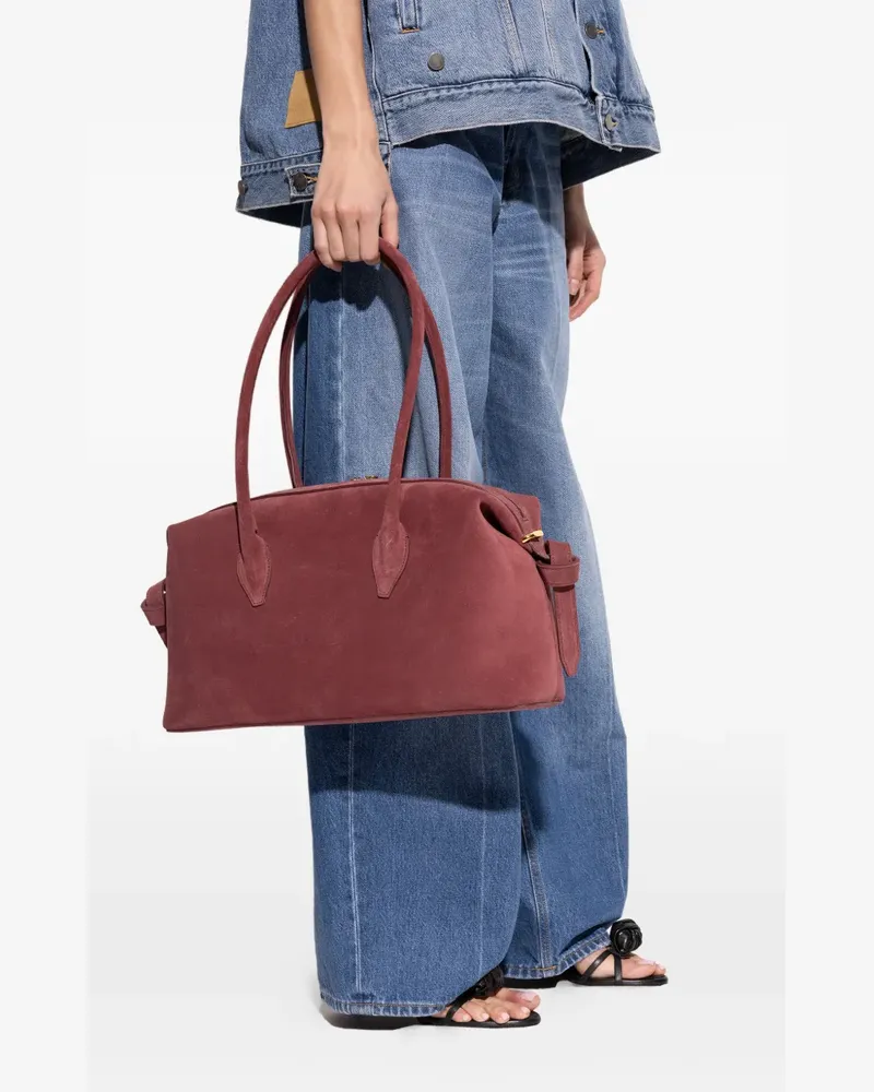 YUZEFI Brioche suede knotted-detail duffle bag - Rot Rot