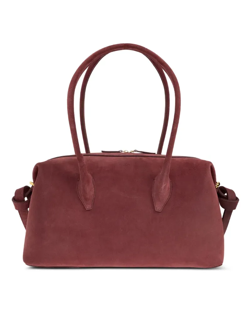 YUZEFI Brioche suede knotted-detail duffle bag - Rot Rot
