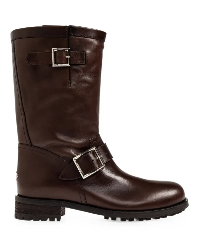 Jimmy Choo Biker Mid buckle-strap boots - Braun Braun