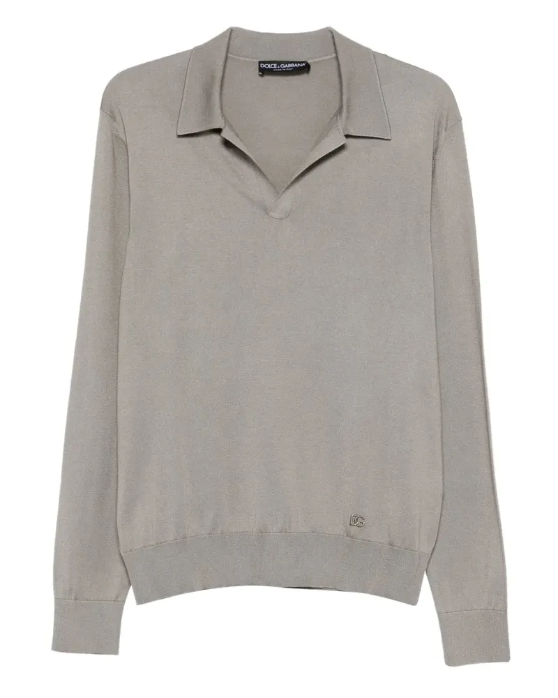 Dolce & Gabbana Langarmshirt mit Kragen - Grau Grau