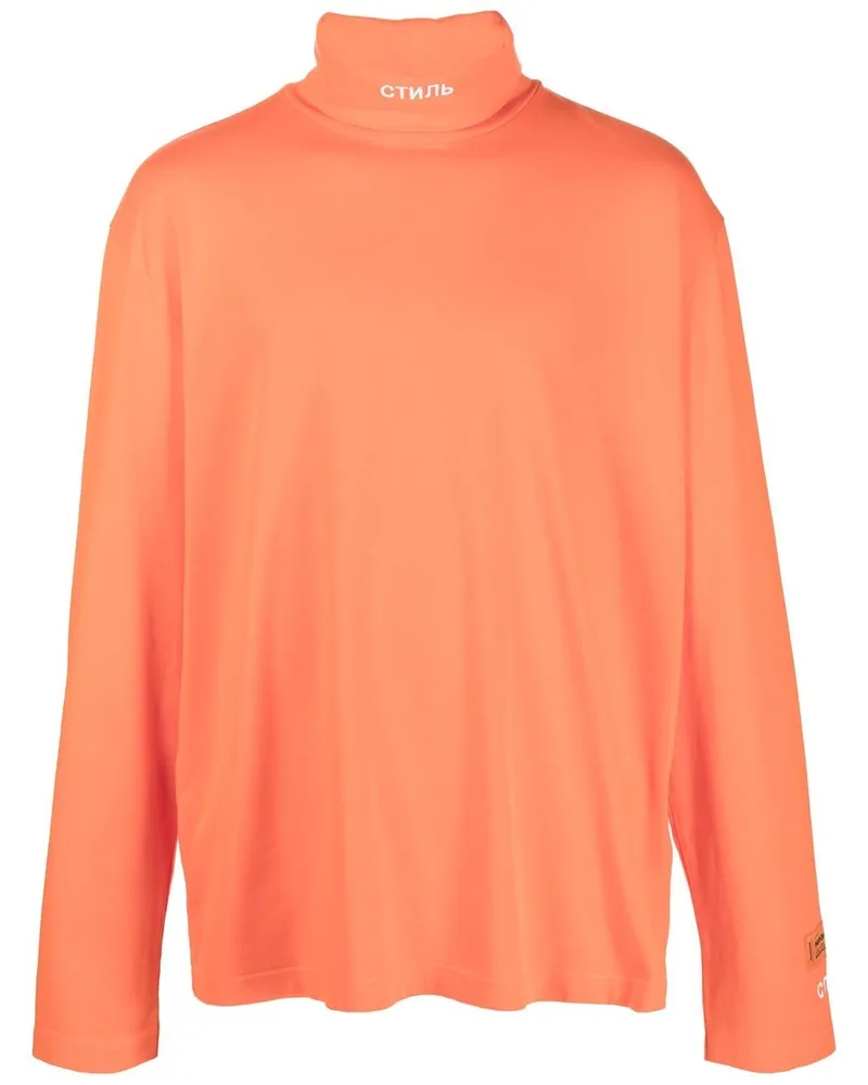 Heron Preston Rollkragenpullover mit Logo - Orange Orange