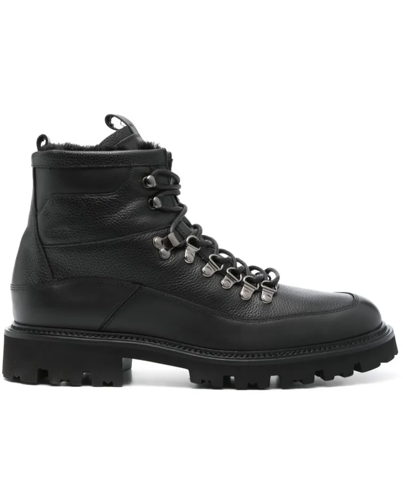 HUGO BOSS Stiefel aus gekörntem Leder - Schwarz Schwarz