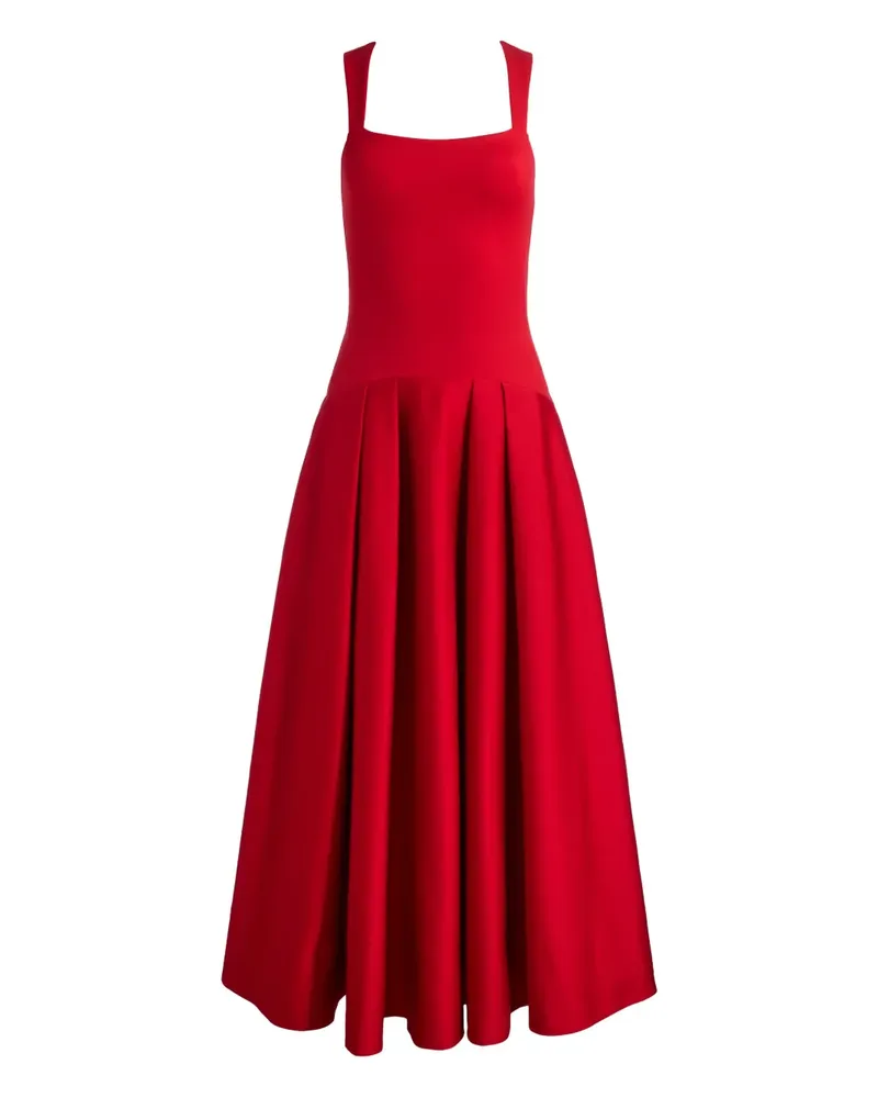Alice + Olivia Adley Midikleid mit Falten - Rot Rot