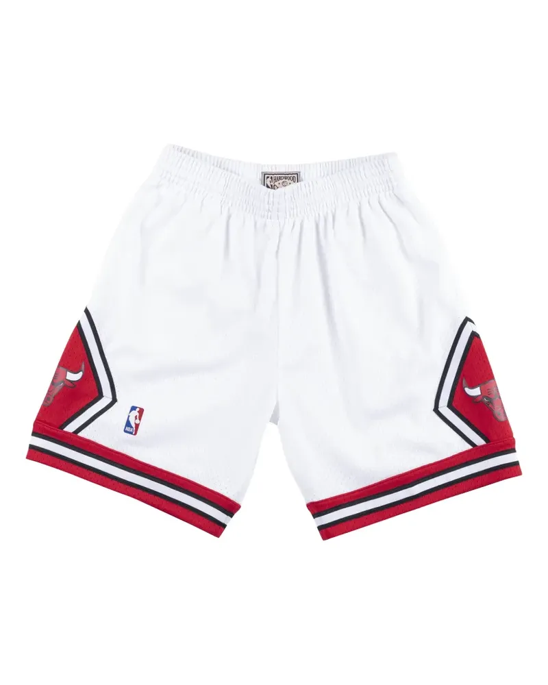 Mitchell & Ness Shorts mit Logo-Print - Weiß Weiß