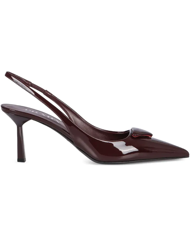 Prada Slingback-Pumps aus Lackleder - Rot Rot