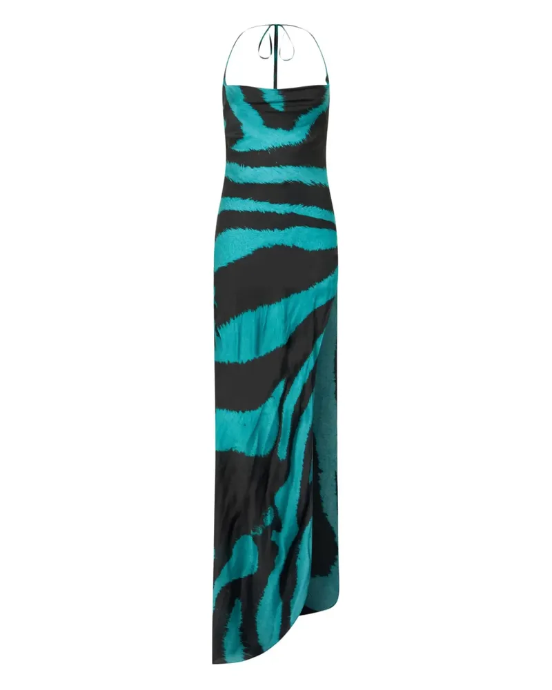 Roberto Cavalli Kleid mit Zebra-Print - Schwarz Schwarz