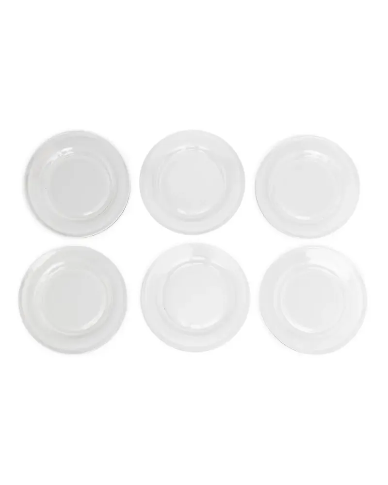 Bambah Transparente Teller (6er-Set) - Weiß Weiß