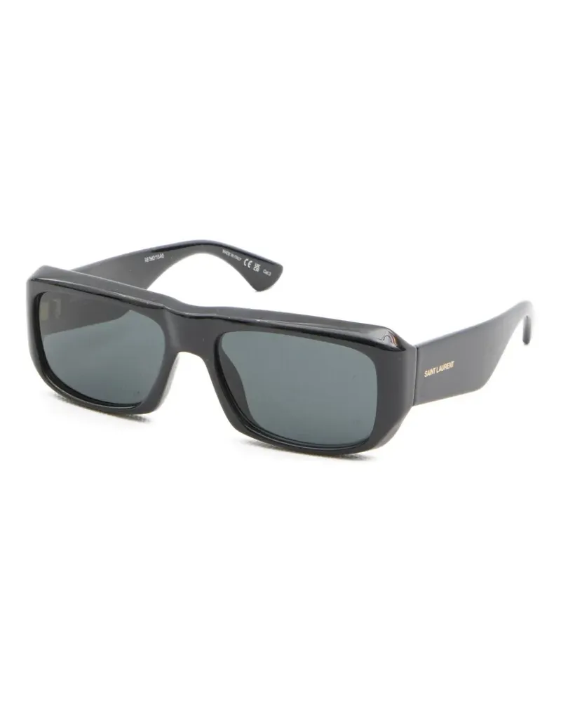 Saint Laurent Sonnenbrille mit eckigem Gestell - Schwarz Schwarz