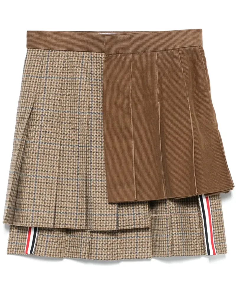 Thom Browne Cheviot Minirock mit Gclub-Karo - Braun Braun