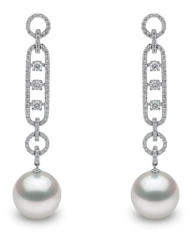 YOKO London 18kt Weißgoldohrringe mit Perle und Diamant - Silber Silber