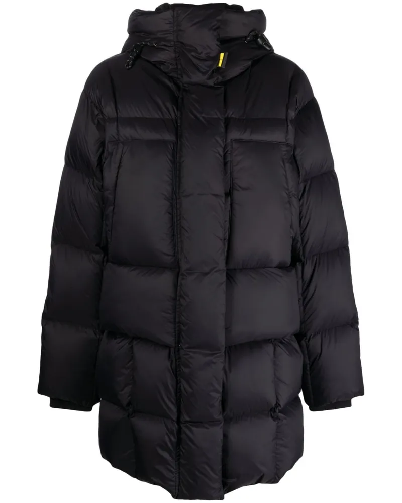 Parajumpers Gefütterte Kapuzenjacke mit Logo-Patch - Schwarz Schwarz