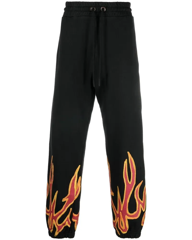 Palm Angels Jogginghose mit Flammendetail Schwarz