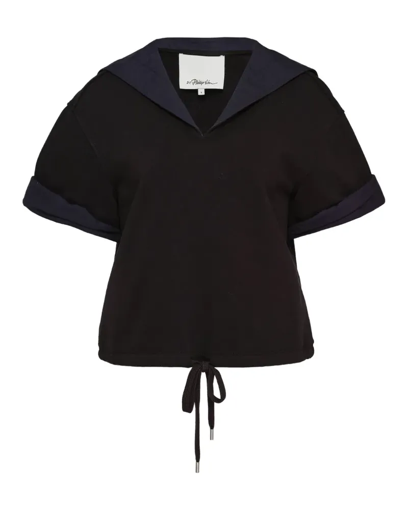 3.1 phillip lim sailor-collar drawstring blouse - Schwarz Schwarz