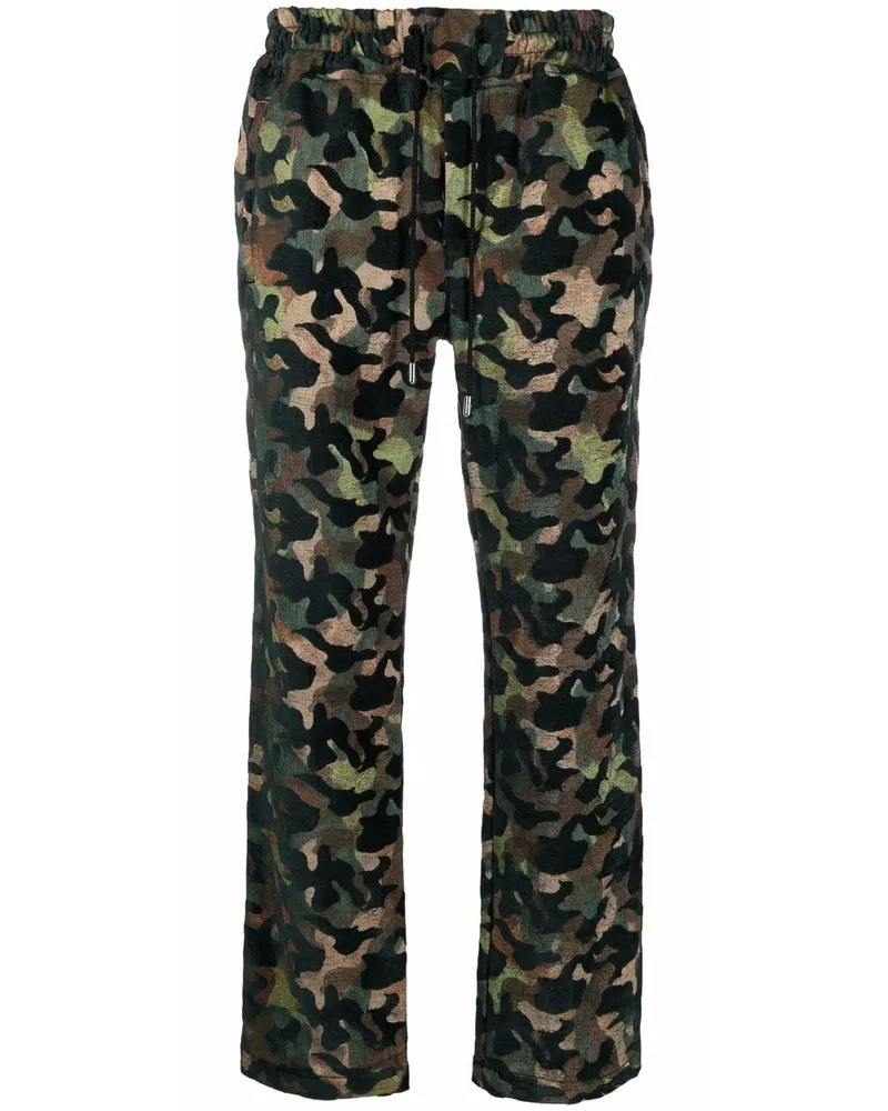 JUST DON Gerade Hose mit Camouflage-Print Grün