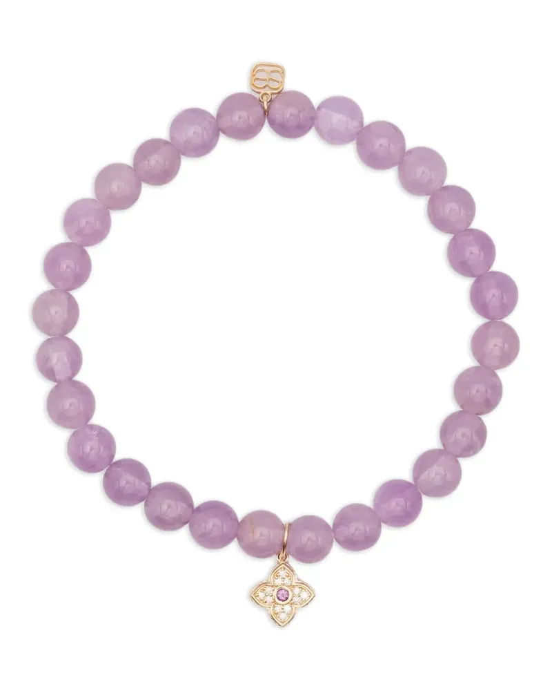 Sydney Evan 14kt Gelbgoldarmband mit Amethyst und Diamantanhänger - Violett Violett