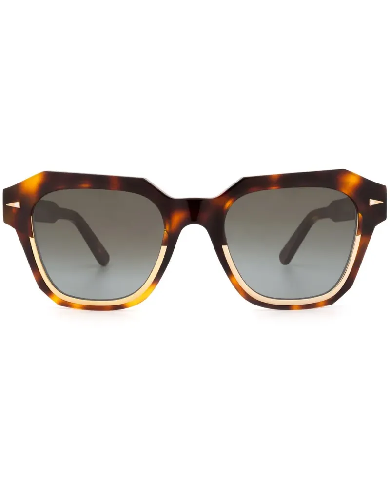 AHLEM Pont Marie Sonnenbrille mit eckigem Gestell - Braun Braun