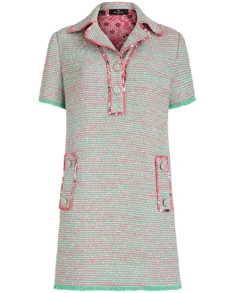 Etro Tweed-Minikleid - Grün Grün