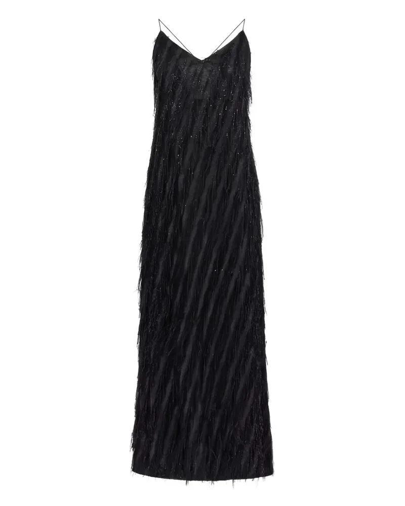 Roberto Cavalli Kleid mit Fransen - Schwarz Schwarz