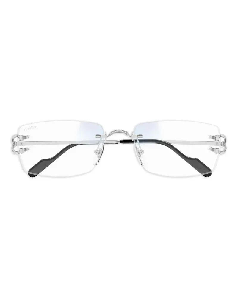 Cartier Rahmenlose Sonnenbrille mit Metallgestell - Silber Silber