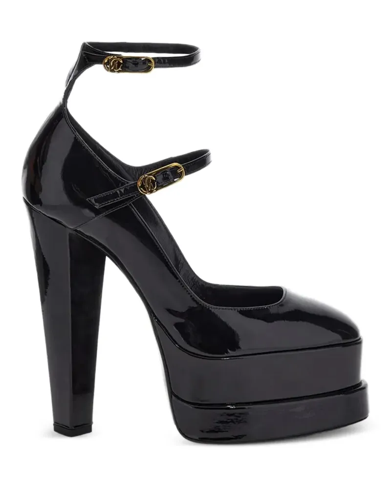 Roberto Cavalli Plateau-Pumps mit Schnalle - Schwarz Schwarz