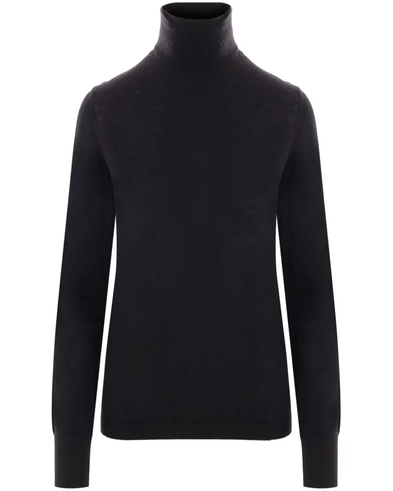 ALLUDE Gestricktes T-Shirt mit Rollkragen - Schwarz Schwarz