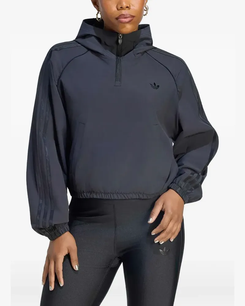 adidas logo-embroidered hoodie - Schwarz Schwarz