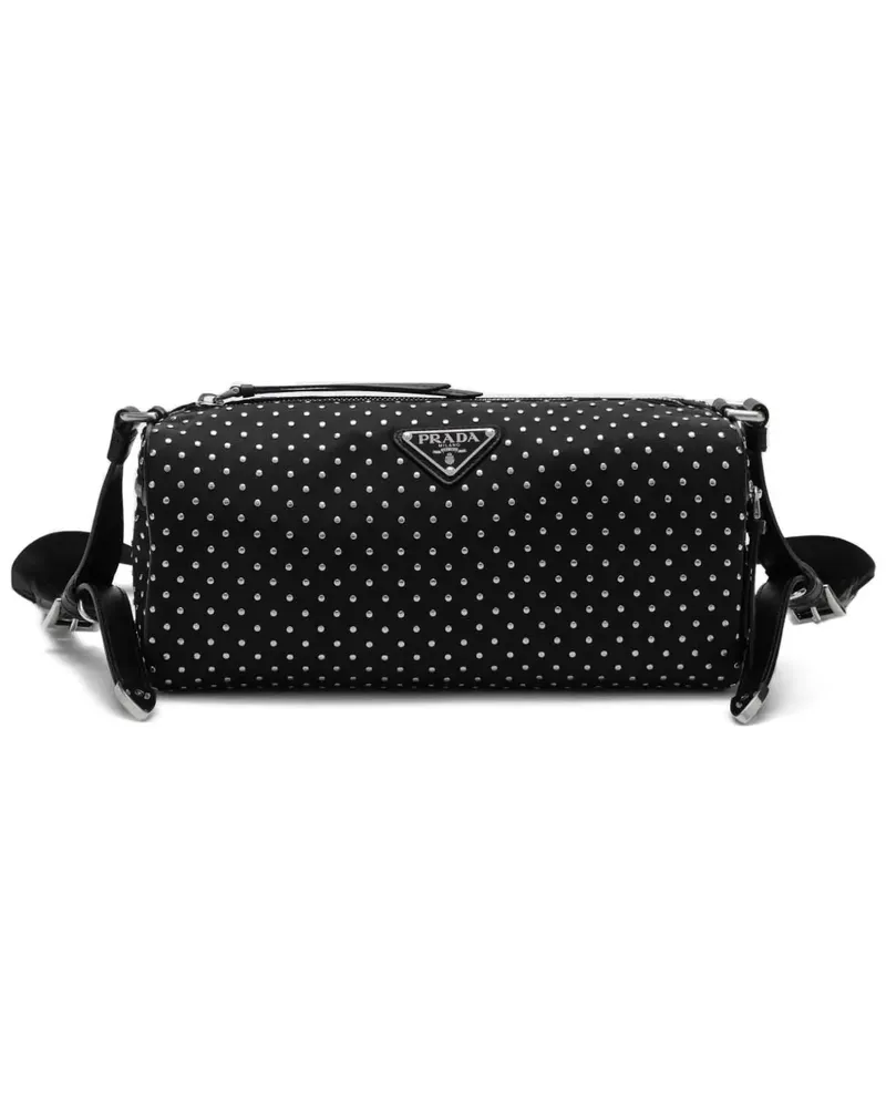 Prada Schultertasche mit Nieten - Schwarz Schwarz