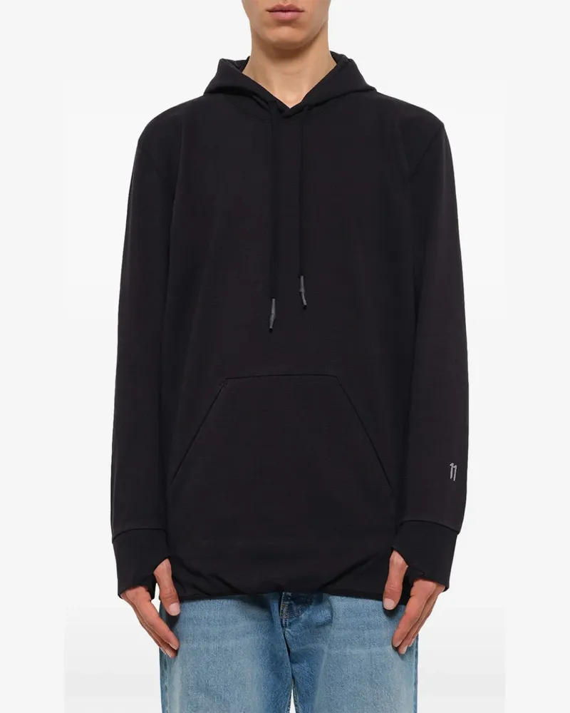 Boris Bidjan Saberi Hoodie mit Daumenloch-Bündchen - Schwarz Schwarz