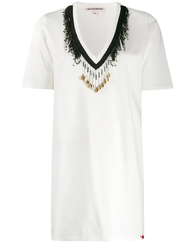 Giacobino Verziertes T-Shirt - Weiß Weiß