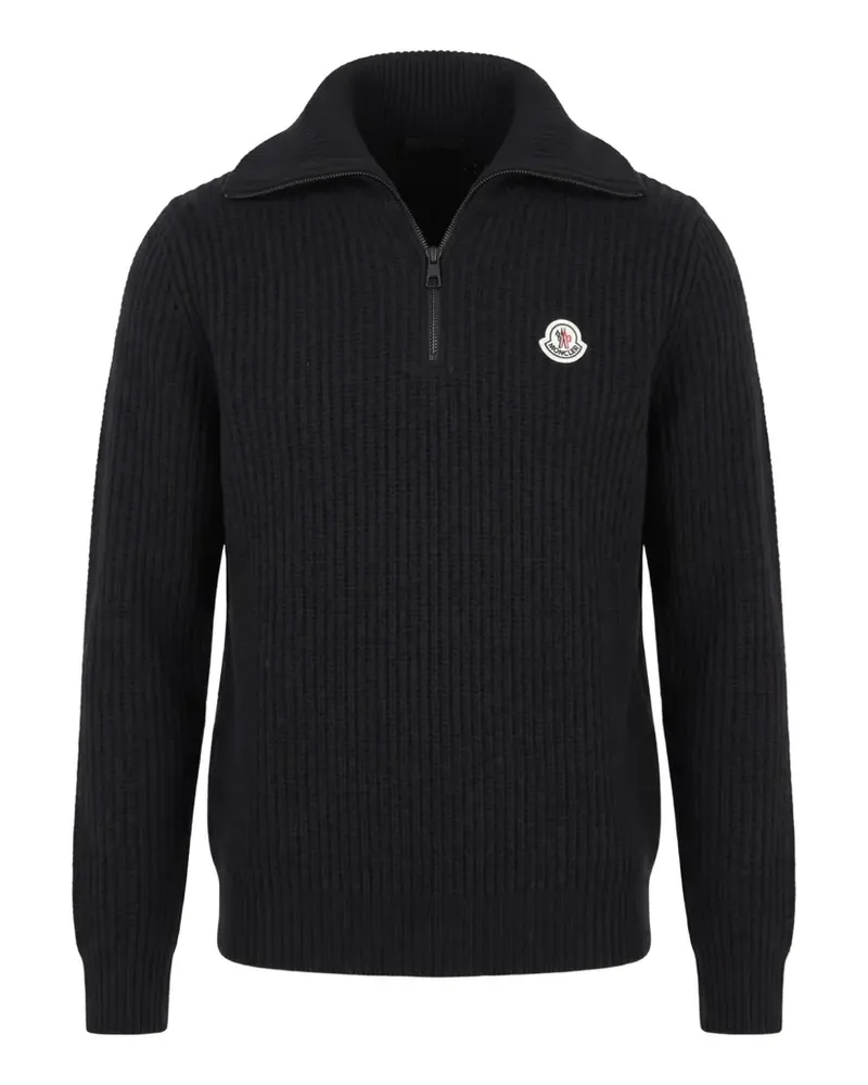 Moncler half-zip ribbed-knit sweater - Schwarz Schwarz