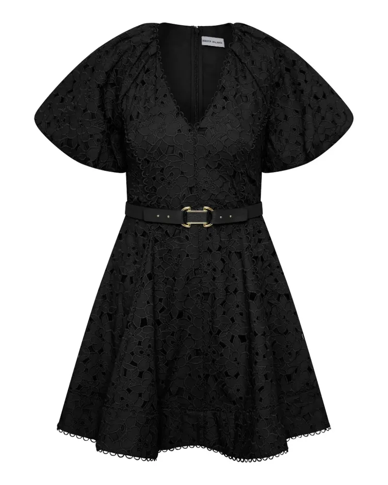 Rebecca Vallance Wilda Minikleid mit V-Ausschnitt - Schwarz Schwarz