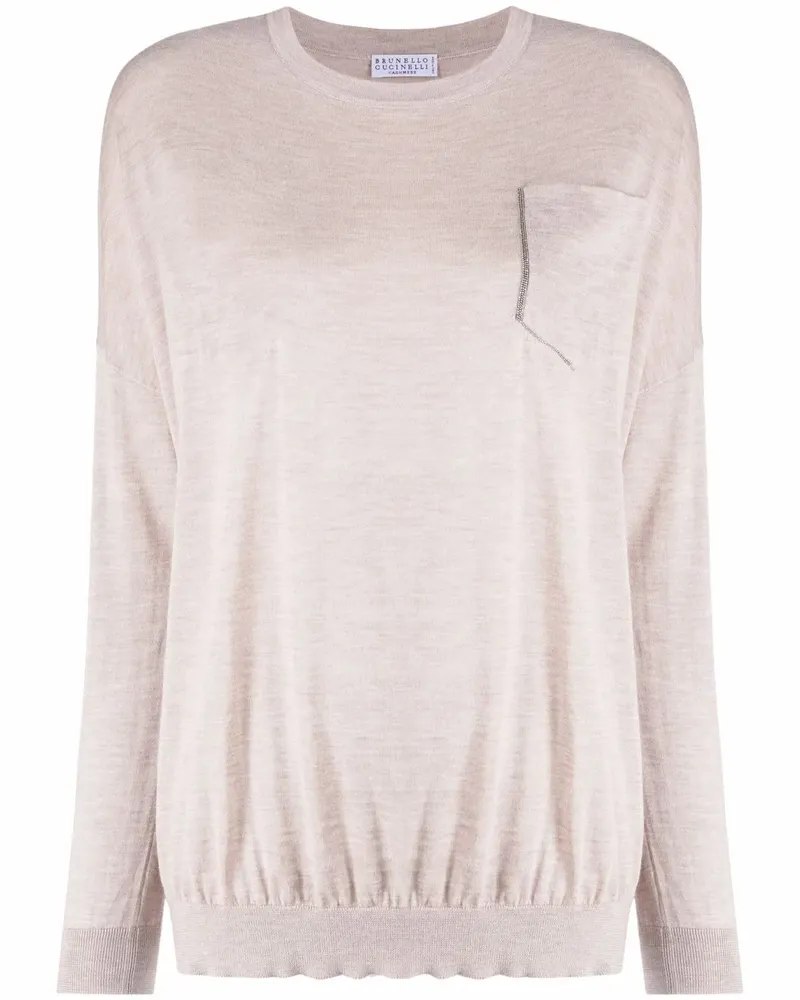 Brunello Cucinelli Fein gestrickter Pullover - Nude Nude
