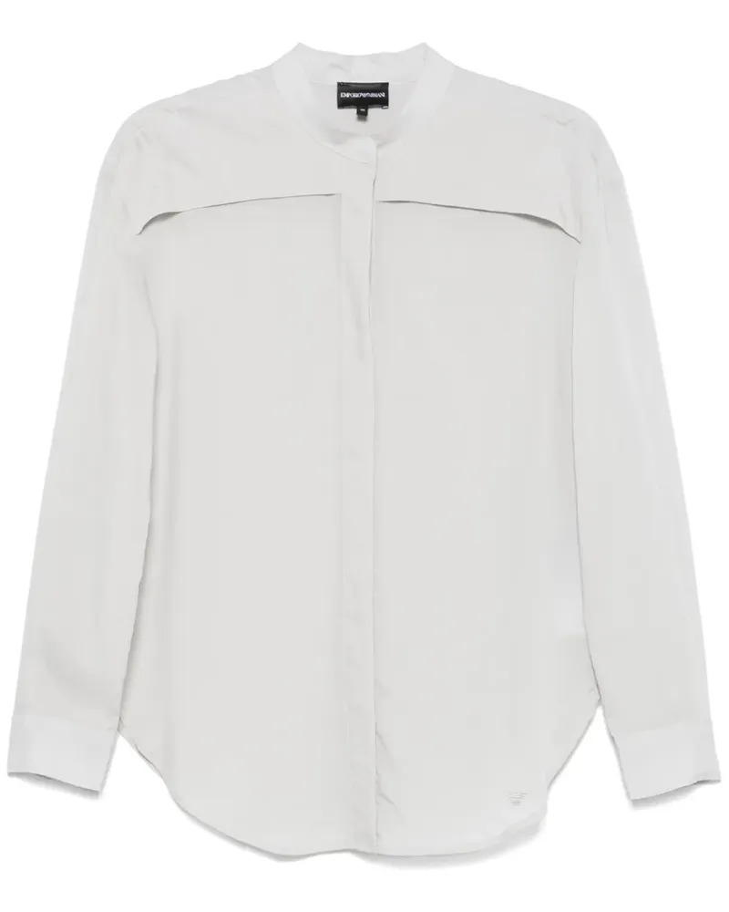 Emporio Armani Hemd mit Logo-Stickerei - Grau Grau