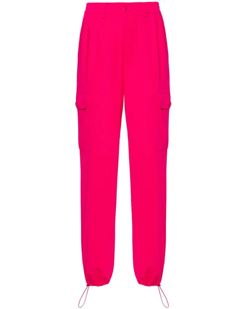 Twin-Set Krepp-Cargohose mit geradem Bein - Rosa Rosa