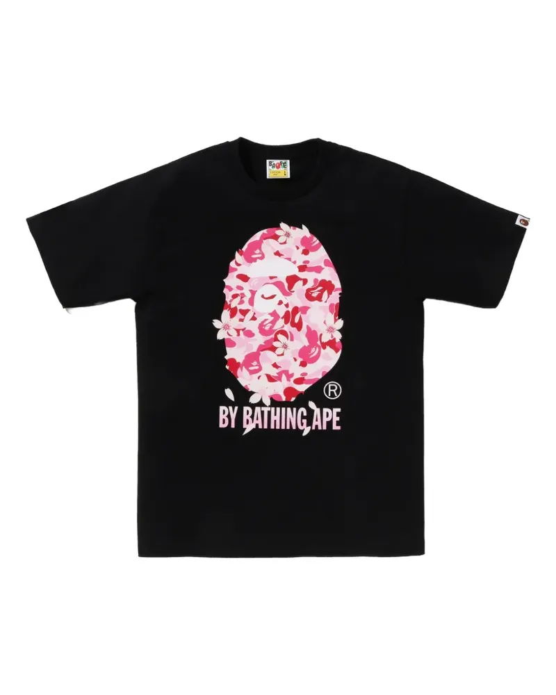 BAPE floral-print T-shirt - Schwarz Schwarz