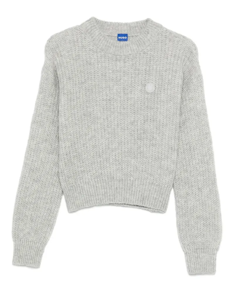 HUGO BOSS Pullover mit Logo-Patch - Grau Grau